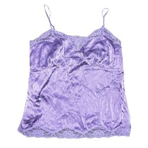 Apt 9 Purple Silk Blend Lace Trim Babydoll Cami Top - Med‎ Coquette Y2K Romantic